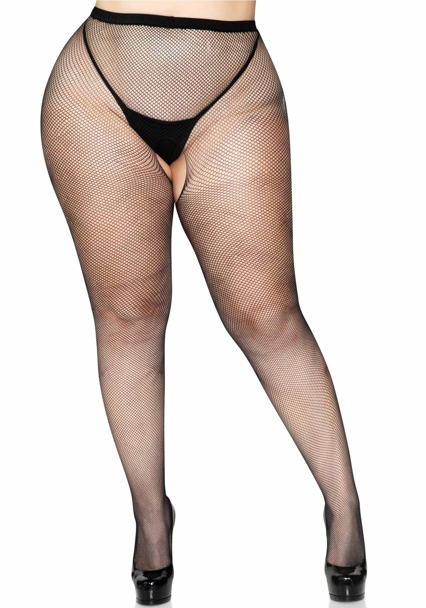 Leg Avenue Plus Size Crotchless Pantyhose